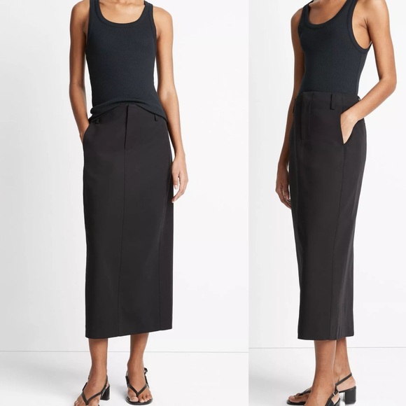 Brand New- Vince Straight-Fit Midi Trouser Skirt in Black 🖤 - Picture 2 of 14